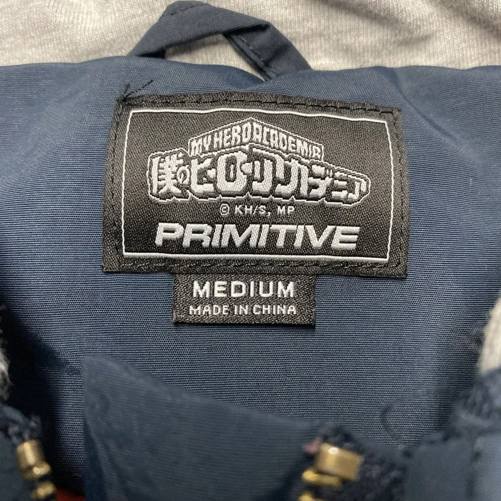 Primitive x My Hero Academia Jacket Mens Medium Hooded Zip Bomber Shoto Todoroki